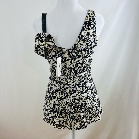 NWT Proenza Schouler Asymmetric Flower-Print Silk Top - Picture 2 of 14